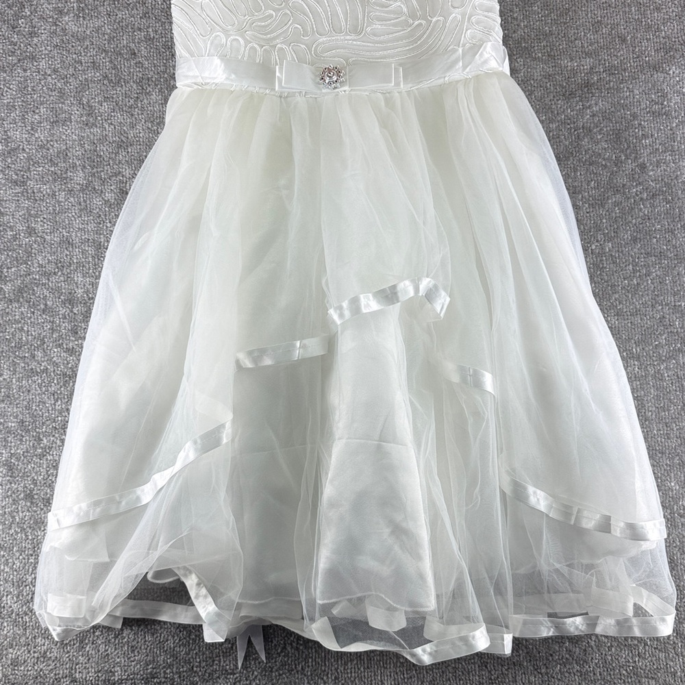 Sunny Fashion Sleeveless Elegant White Kids Dress Flower Girl Baptism Girls 10 - Picture 2 of 12